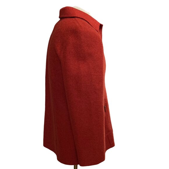 Talbots‎ Jacket Blazer Orange Terra Cotta Red Alpaca & Wool Blend Size LG Petite - Picture 2 of 8